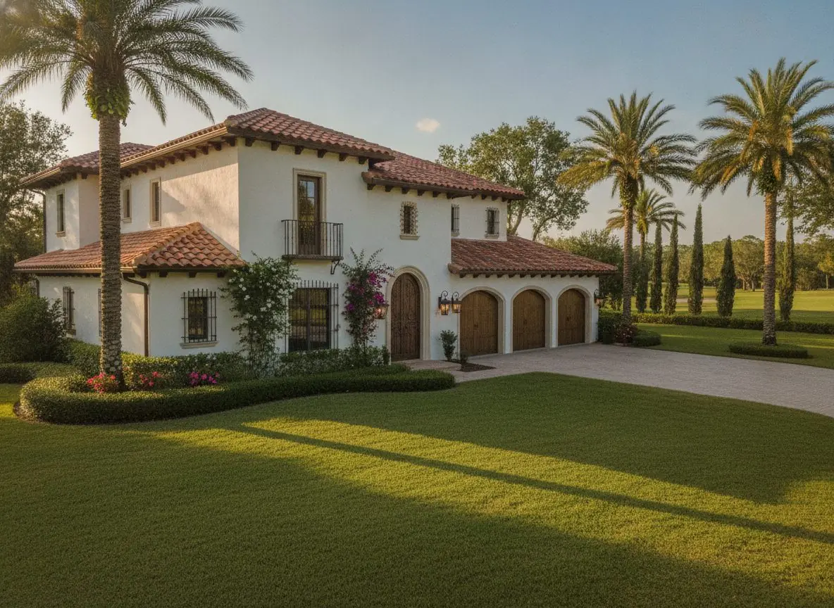 Mediterranean-style home with a clay tile roof