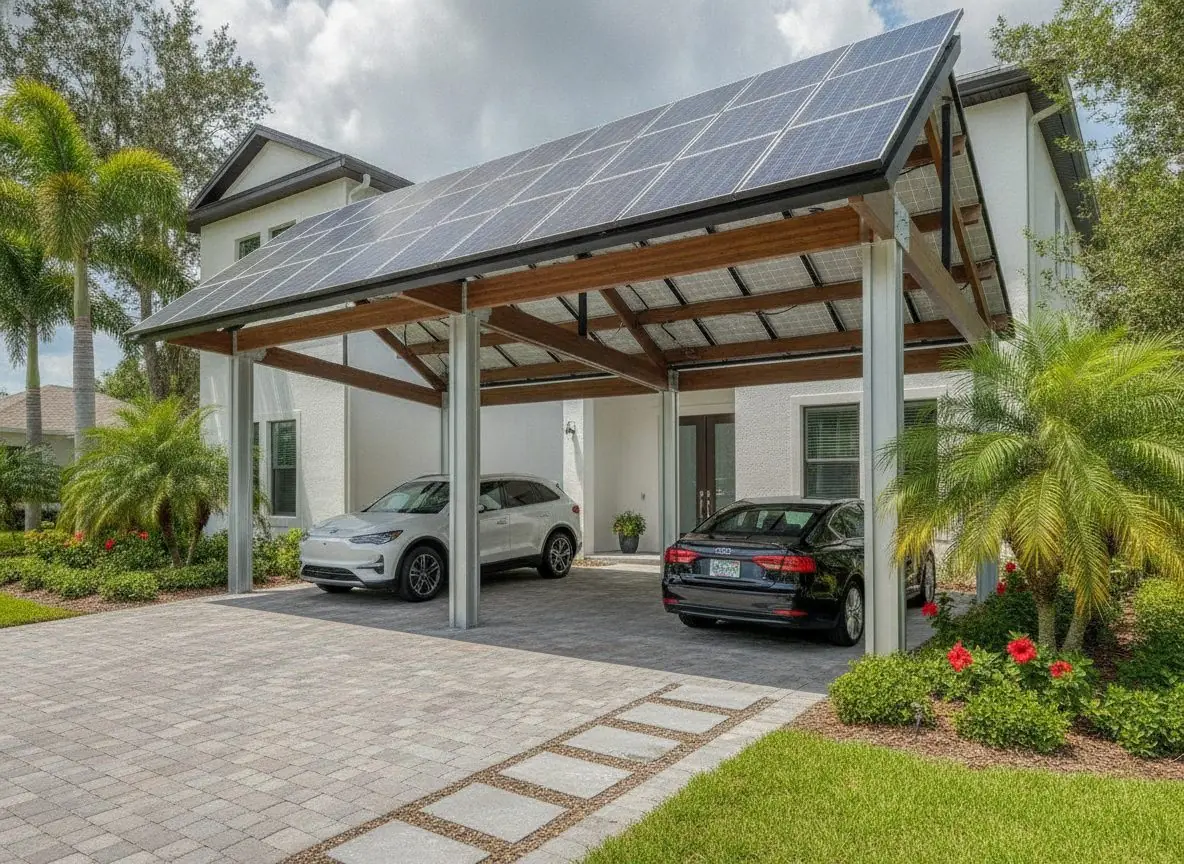 Solar carport installation