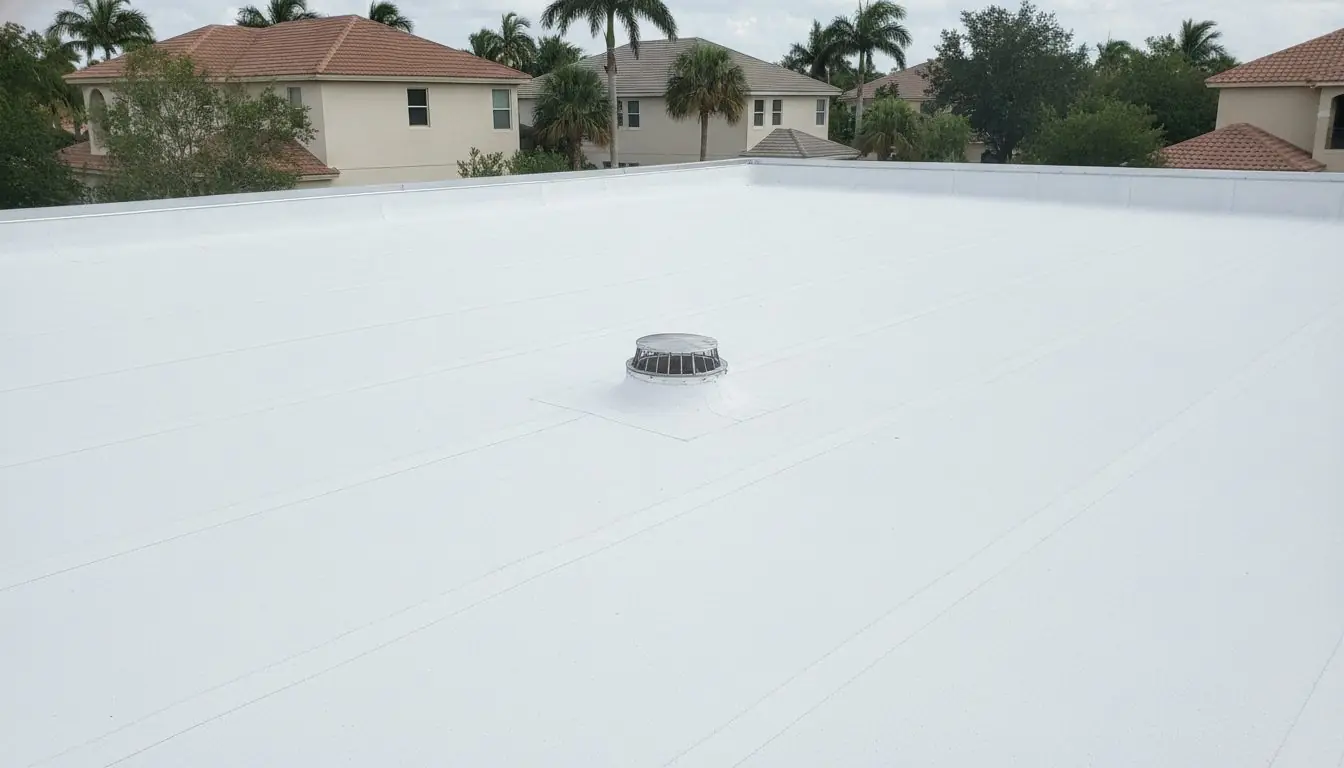 Commercial flat roof surface