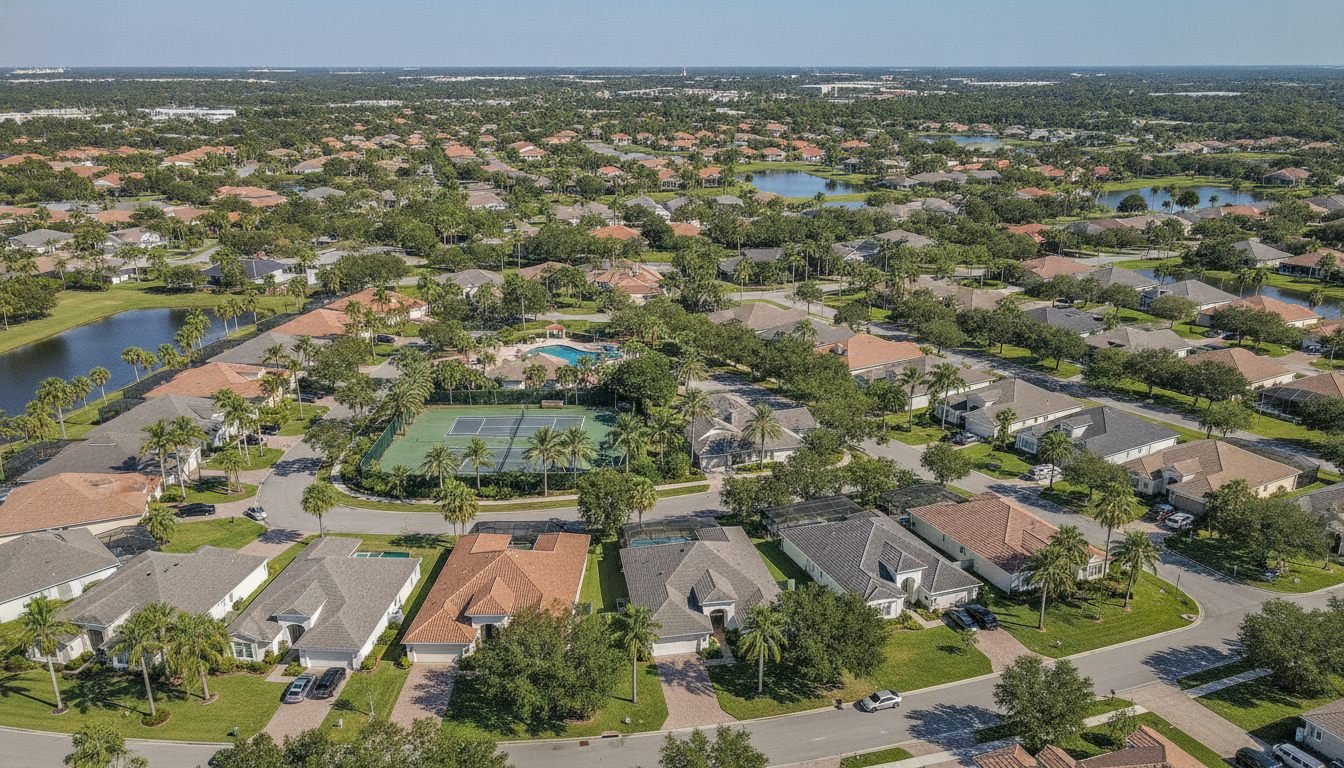 Central Florida neighborhood aerial view