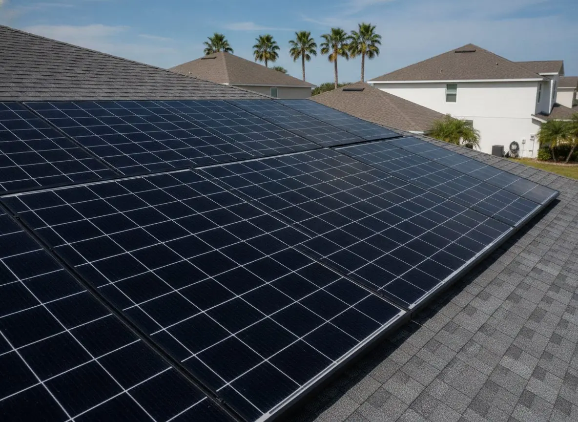 Solar panels installed on a residential roof